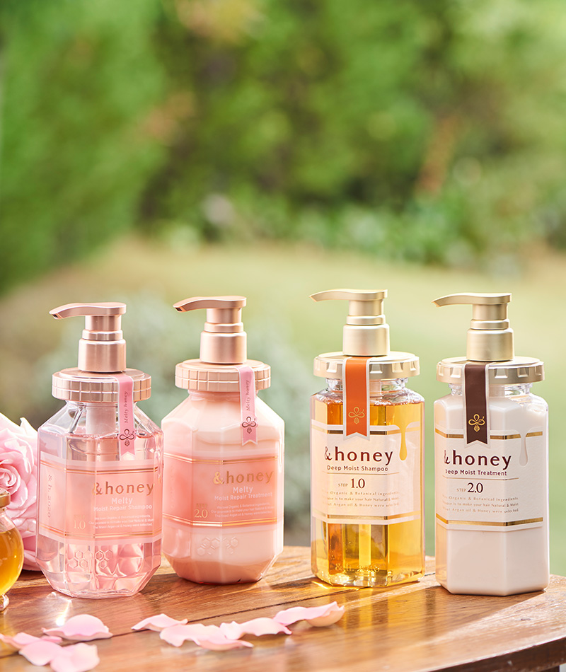 现货日本本土版honey蜂蜜洗发水玫瑰无硅油修复保湿护发素