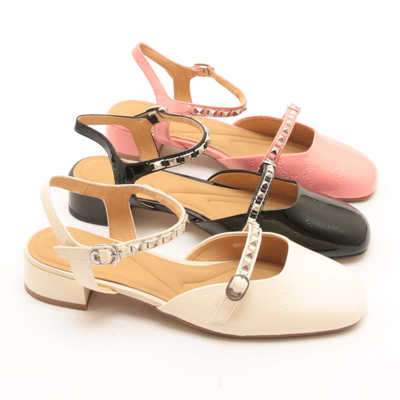 玛丽珍低跟一字扣带百搭包头凉鞋