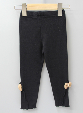 S米xi里100-120春秋 品牌折扣童装/童休闲纯棉长裤打底裤23454黑