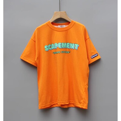 福利J么系列130/150夏 品牌童装折扣/儿童纯棉休闲短袖T恤39420桔