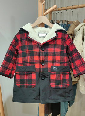 KS-Y家105/110冬装 品牌折扣童装/儿童休闲毛毛上衣外套51037黑红