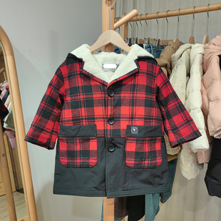 KS-Y家105/110冬装 品牌折扣童装/儿童休闲毛毛上衣外套51037黑红