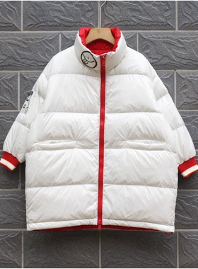 KS-Y家110冬装 品牌折扣童装/童长羽绒服加厚外套84207米白