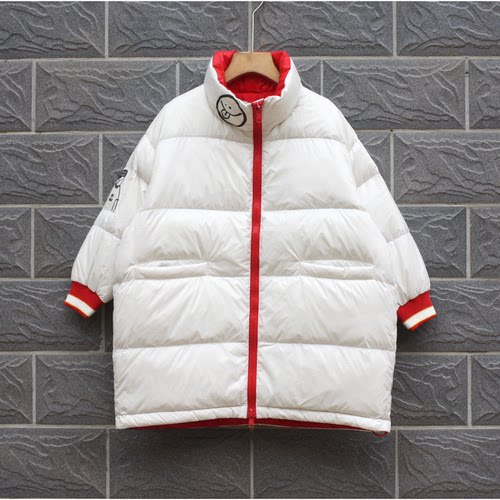 S-Y家110冬装 品牌折扣童装/童长羽绒服加厚外套84207米白