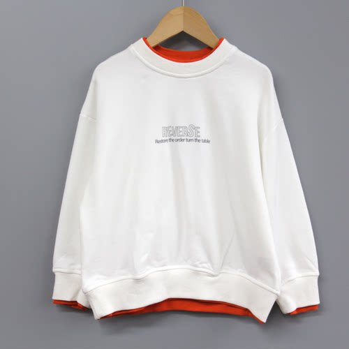 T衣ch家110春秋Ⅳ  品牌童装折扣/童套头棉卫衣休闲23973白