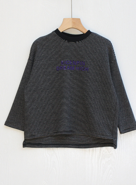 EI系列105春秋装 品牌童装折扣/童纯棉打底长袖T恤82122黑灰