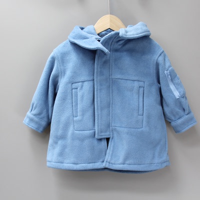 S安系列80-120秋冬品牌童装折扣/纯色休款夹棉大衣外套11136兰