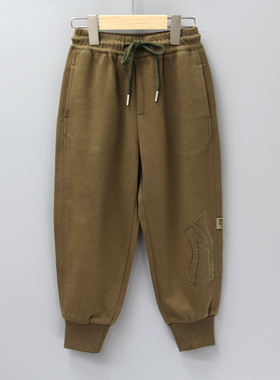 G库ka图140/150秋品牌折扣童装/大童休闲针织运动收口长裤39550咖