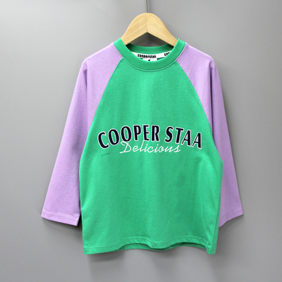 S-coo*per家110秋品牌童装折扣/儿童纯棉长袖圆领T恤11264绿