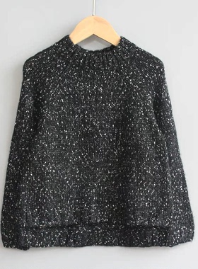 L-Y家110/120秋冬*品牌童装折扣/儿童休闲中高领毛衣16466黑