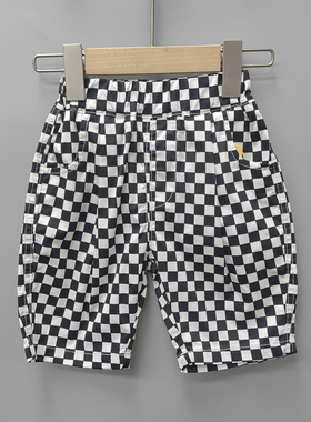 R七miao家80-130夏装品牌童装折扣/儿童薄款休闲短裤中裤23009黑