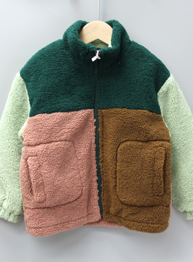 GG榛guo酱90-110秋冬童装品牌折扣/童绒绒夹棉厚外套棉袄36592绿