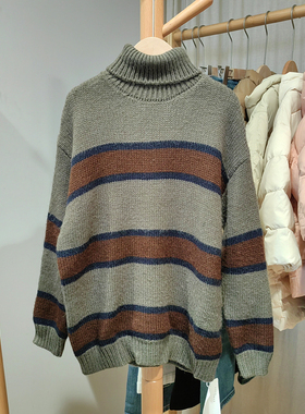 Y吾系列110秋冬装 品牌童装折扣/儿童高领休闲上衣毛衣06252绿