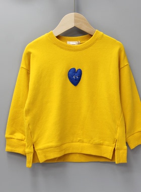 G子系列120春秋 品牌童装折扣/儿童纯棉长袖套头卫衣92063黄