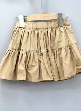 T芭系列100-120夏装Ⅱ品牌童装折扣/女童纯棉短裙半身裙91191卡其