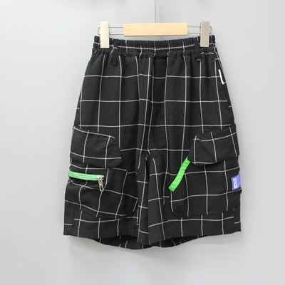 J-I家170夏品牌折扣童装/大童休闲柔软速干宽松中裤6359黑