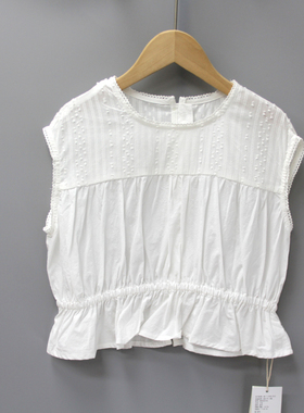 等系列110夏 品牌童装折扣/儿童纯棉无袖娃娃T恤衫03166白