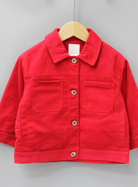 Y安系列90/100秋冬 品牌童装折扣/小童休闲开衫夹克外套01239红