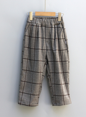 T衣ch家110-160春秋Ⅲ品牌童装折扣/儿童呢子休闲中厚长裤16395咖