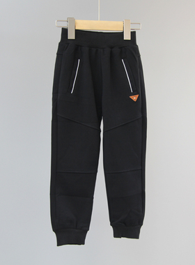 L善系列110春秋装 品牌折扣童装/儿童棉休闲运动长裤07830黑