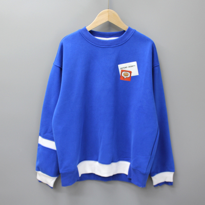 G百系列180秋冬 品牌童装/青少年一体绒加厚卫衣套头6825蓝