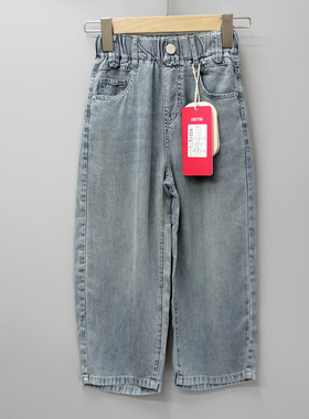 G-XZTX家110夏品牌折扣童装/大童休闲超薄柔软牛仔长裤2776蓝