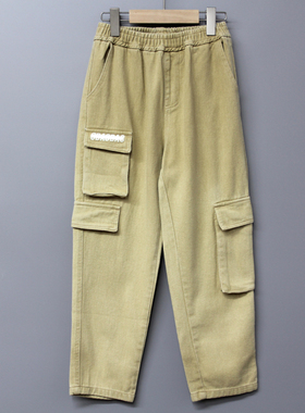 S欧系列165春秋 品牌折扣童装/儿童宽松休闲口袋长裤94309卡