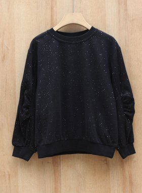 L妞系列130/140春秋装Ⅱ 品牌童装折扣/童套头休闲卫衣24319黑