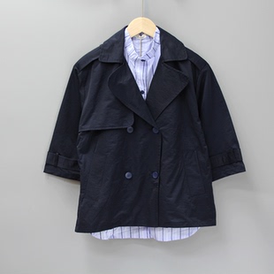 假两件风衣外套668青 折扣儿童开衫 Y多ting家110 120春秋品牌童装