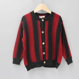 Y多系列110-150春秋 品牌童装折扣/儿童毛衣中厚休闲外套2686黑红
