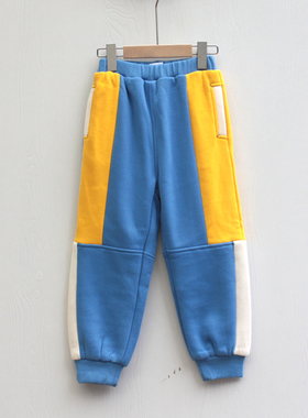 ZR系列120秋装 品牌童装折扣/童纯棉加绒厚休闲长裤31479兰