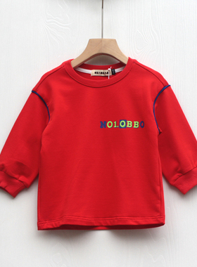 欧系列80-100春装 品牌童装折扣/儿童纯棉长袖T恤休闲31283红