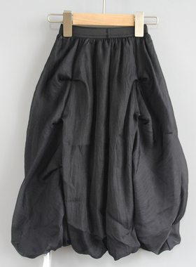 T吾系列110夏Ⅲ品牌童装折扣/女童棉里简约半身短裙07528黑