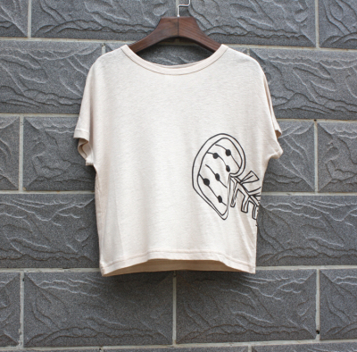 S吾系列100-140夏装 品牌童装折扣/纯棉短袖T恤7853杏