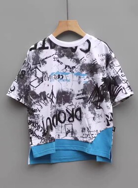 福利A-I家110夏装 品牌折扣童装/儿童纯棉休闲短袖T恤3909白