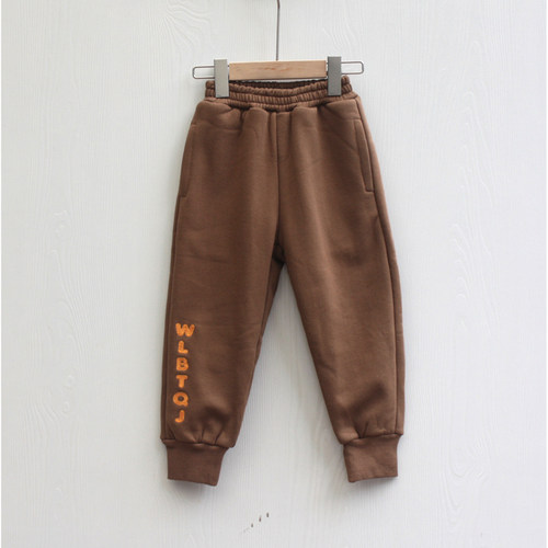 武系列100/130冬装 品牌童装折扣/儿童加绒加厚休闲长裤11371咖