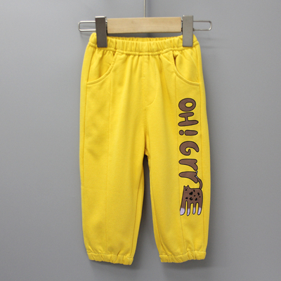 安系列80-120春秋 童装品牌折扣/儿童休闲棉长裤收口裤23191黄