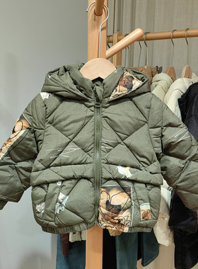 马系列80/90冬装 品牌童装折扣/男童女童中厚羽绒服外套24640Y绿