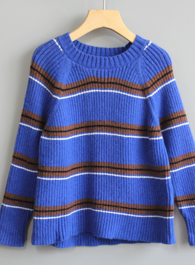 JG安系列120-160春秋 童装品牌折扣/儿童休闲上衣中厚毛衣20439蓝