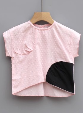 福利T吾系列80夏Ⅱ品牌童装折扣童纯棉短袖娃娃衫上衣08062粉