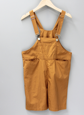 R亲系列120夏装 品牌童装折扣/儿童休闲背带短裤中裤82233棕