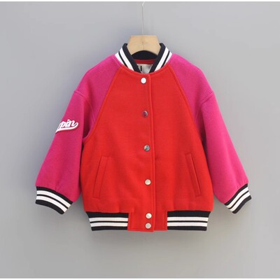 K-EI系列105秋冬 品牌童装折扣/儿童呢子双层休闲外套52697红