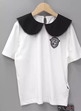 福利Y-I家130夏装 品牌折扣童装/儿童棉休闲短袖T恤1792白