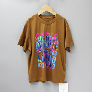 童青少年休闲短袖 T家130 品牌折扣童装 T恤24025咖 150夏装