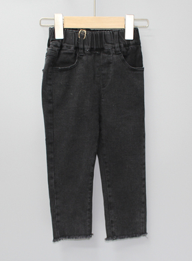 G哆la家90-130春 童装品牌折扣/童牛仔休闲柔软休闲长裤10180黑