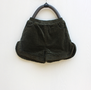 160冬装 靴裤 品牌童装 加绒灯芯绒短裤 50019绿 折扣 宝系列140