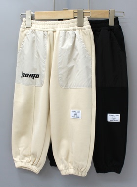 Y淘tao家120-150春秋 品牌童装折扣/休闲纯色中厚收口长裤703三