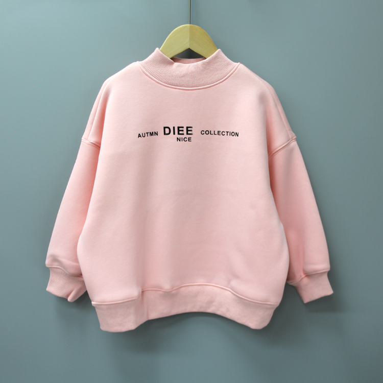 SK递er家130-170秋冬 品牌童装/青少年一体绒加厚卫衣套头5007粉