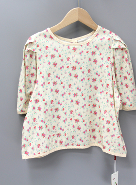 R西gua蛋80-110夏品牌童装折扣/小童薄款纯棉短袖娃娃衫33156粉