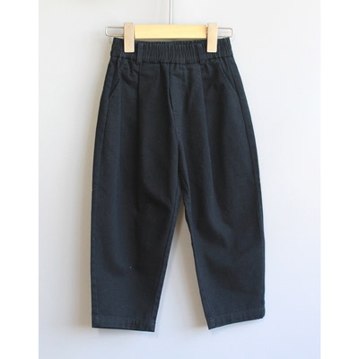 LS-Y系列110/120春秋装?品牌童装折扣/儿童棉休闲梭织长裤83278黑